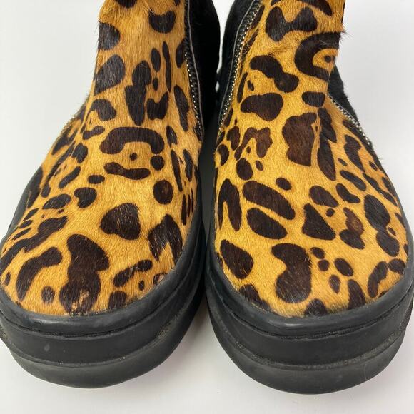 Jeffrey Campbell Ibiza Sci Fi Fur Platform Sneaker Booties Tan Black Leopard 6.5 - Picture 4 of 16